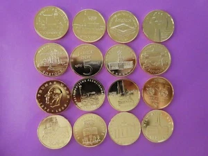 DDR, Sammlung, 16 x 5 Mark, viele verschiedene mit Seltenheiten, vergoldet - Bild 1 von 10