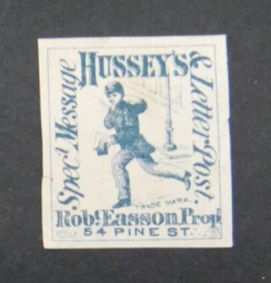 US Local Stamp 87L57 1875 Hussey's Special Message & Letter Post - Image 1 of 2