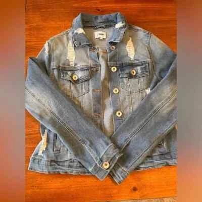 Ci Sono Distressed Denim Jean Jacket - Size Juniors' M - Image 1 of 4