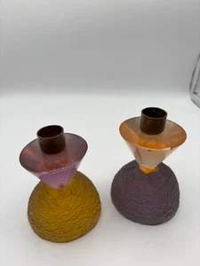 Vintage Art Deco Resin Candlestick Holders- Set of 2 - Bild 1 von 9