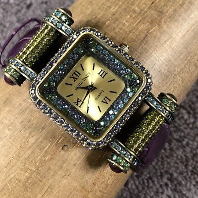 Heidi Daus Mujer B7942 Multicolor Cristal Piedra Cuero 29mm Reloj Cuarzo 7 1/4" Foto 1 de 4