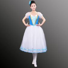 Romantic Tutu Ballet Costumes Velet Long Tulle Dress Puff Sleeve Chorus Dress
