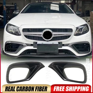 For Benz W213 E63 E63S 2016-20 REAL Carbon Front Bumper Air Vent Cover Trim - Picture 1 of 14
