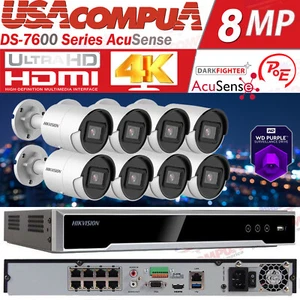 Hikvision 8CH IP Camera System 8POE ColorVu 4MP MIC CCTV DS-2CD2046G2-I Lot - Picture 1 of 22