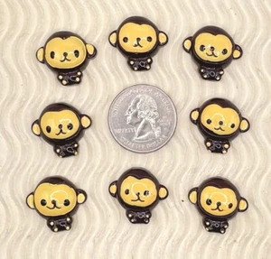 15 pc x 7/8" Solid BROWN Resin MONKEY Flatback Embellishment for Bows/Cute SB166 - Picture 1 of 2