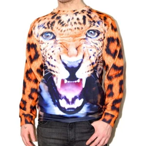 NEW! PRINTED 'LEOPARD' SWEATSHIRT, Tiger, Cat, Jumper, Pullover, Sweater | 3D  - Picture 1 of 2
