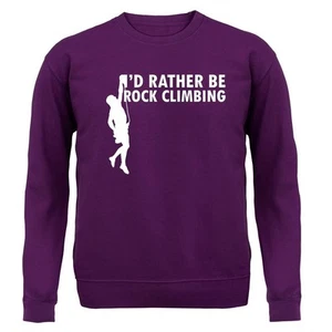 I'd Rather Be Rock Climbing - Kids Hoodie / Sweater - Boulder Climber Climb - Picture 1 of 11