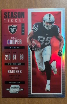 Boleto de temporada 2017 Panini Contenders Optic Amari Cooper #67 rojo/199 Foto 1 de 2