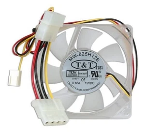 Ventilador de caja T&T MW-825H12B de 3 pulgadas x 3 pulgadas (80 mm) con conectores de 3 pines y 4 pines (transparente) - Imagen 1 de 1