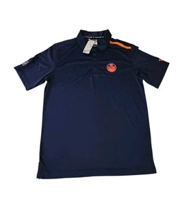 Edmonton Oilers Fanatics Authentic Pro Polo Golf Shirt Navy Blue Men's Large NWT - Picture 1 of 10