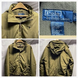 Polo Ralph Lauren grün Thermo Jacke Fleece gefüttert Zip Kapuze Pony Herren Gr. L - Bild 1 von 11