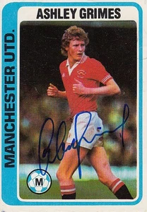 Vintage SIGNED TOPPS 1979/80 Trading Card ASHLEY GRIMES MAN UNITED - Picture 1 of 1