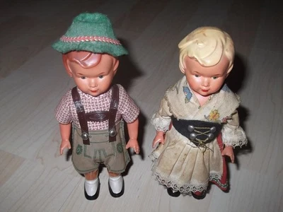 2 Vintage Dolls Boy Girl 1950s Original Condition From Collection - Image 1 of 4