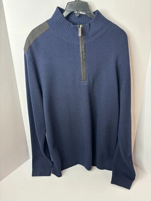 Hart Schaffner Marx Pullover Sweater 1/4 Zip Size XL Navy New - Image 1 of 2
