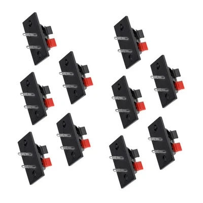 10 Pcs 2 Way Push Release Connector Plate Stereo Speaker Terminal Strip Block F - Image 1 of 4