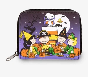 NEW! Loungefly Peanuts Snoopy & The Gang Halloween Pumpkin Trick Or Treat Wallet - Picture 1 of 4