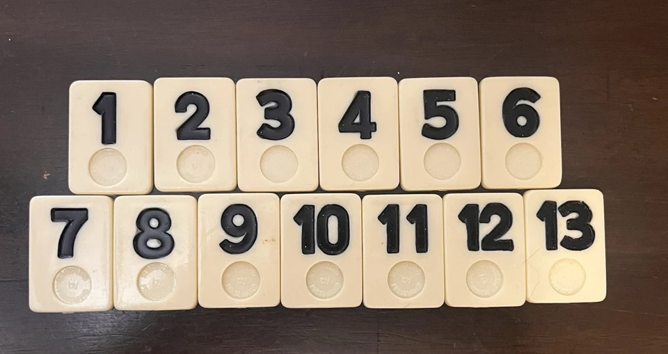 The Original Rummikub Tile Game Replacement Parts1990 Tiles 1-13 BLACK - Image 1 of 1