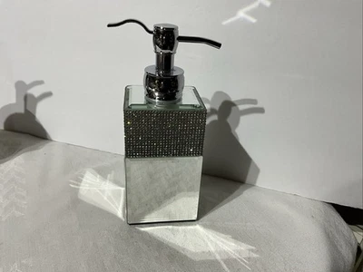 Bomba dispensadora de jabón Bella Lux GLAM FAUX GEMS espejo vidrio nuevo sin etiqueta Foto 1 de 4