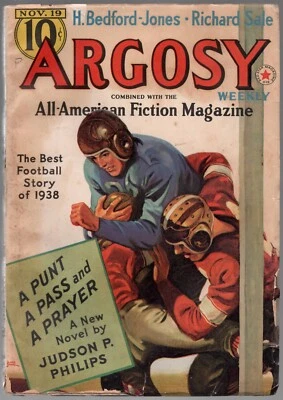 Argosy November 19 1938 Best Football Story A. Merrit Bedford-Jones Belarski cvr - Image 1 of 4