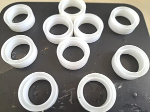 10 Empty 1/2" Wide Plastic Tape Cores Rolls Craft Art Projects Wheels - Picture 1 of 3