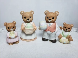 Homco 1430 Easter Bear Family 4 Pc Set EUC - Picture 1 of 5