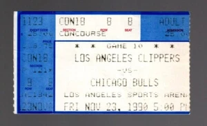 1990 Ticket Stub Chicago Bulls Los Angeles Clippers Pippen Triple Double Jordan - Picture 1 of 2