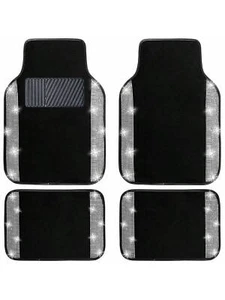 Pink glitter car floor mats complete set, universal fit for most cars, SUVs - Picture 1 of 5