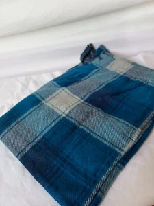 New Perry Ellis Portfolio Men's Heather Plaid Pajama Pants Teal Blue Size M - Picture 1 of 15