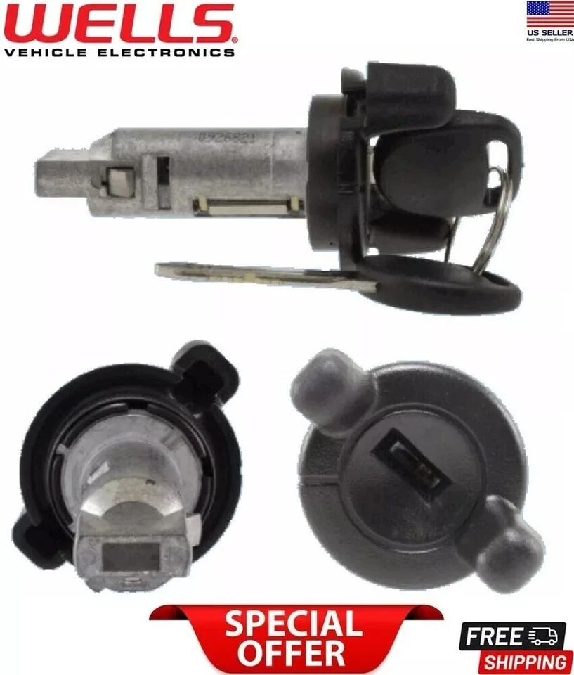 Nuevo cilindro de bloqueo de encendido de repuesto y llaves reemplazo GMC OEM # 12472980 negro Foto 1 de 4