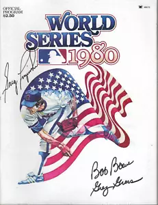 Signed 1980 World Series Program Phillies Royals Greg Luzinski Gross Bob Boone - Picture 1 of 1
