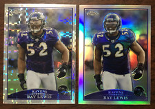 (2x) RAY LEWIS XFRACTOR + REFRACTOR 2009 TOPPS CHROME CARDS NO. TC109 RAVENS