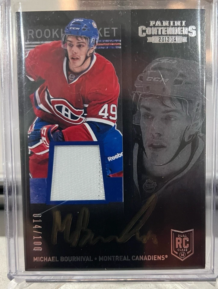 MICHAEL BOURNIVAL 2013-14 Panini Contenders Ticket ROOKIE Patch Auto 014/100 - Image 1 of 1