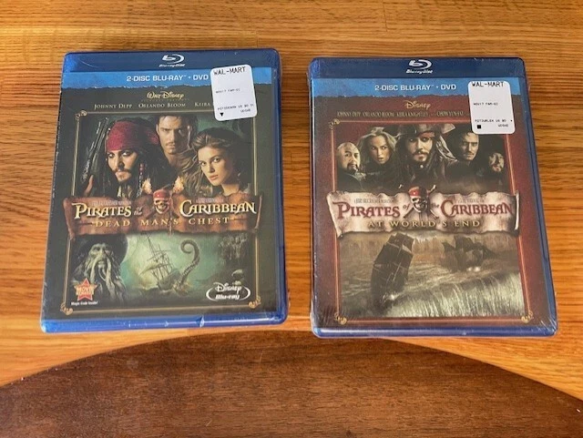 Pirates of the Caribbean, At World's End, Dead Man's Chest, Sealed BluRays, NOS - Image 1 of 1