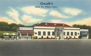 Cartolina di lino Wilson CT Carville's Snack Bar & Restaurant macchina popcorn - Foto 1 di 2