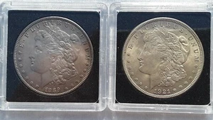 Lote 2 DÓLARES DE PLATA MORGAN - AU / BU!  - 1889 / 1921 - ACABADO MATE - Imagen 1 de 12