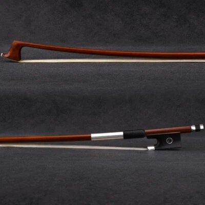 Master Pernambuco Violin Bow 1/4 Ebony Parisan eye Frog Silver Parts Stiff Light - Image 1 of 4