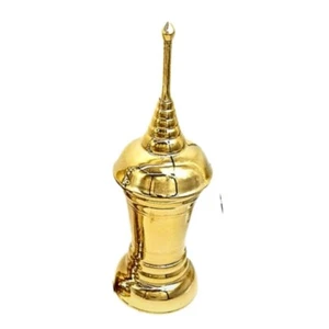 Wide Mouth Screw Top Thai Cremation Urn Ashes Standing Brass Kord New Fat Shape - Picture 1 of 3