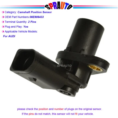 Crankshaft Position Sensor For Audi A4 A6 A8 Quattro V6 3.0L 3.2L 4.2L 06E906433 - Image 1 of 4