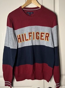 Tommy Hilfiger Knit Sweater Men's Medium Pullover Crew Neck Embroidered - Picture 1 of 8