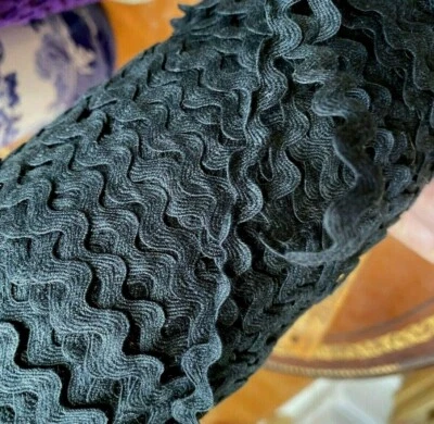 vintage ricrac 3/8" cotton trim ric rac 10 yds made in USA black - Image 1 of 3