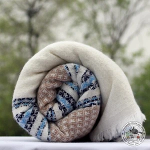 Cashmere Blanket "Sahara" - Handcrafted from Nepal, Cuddle Throw, Plaid, Travel - Picture 1 of 24