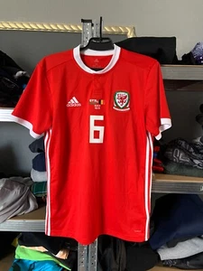 Camiseta deportiva Adidas Wales Cabango U21 edición de partido de jugador 06.09.19 #6 L - Imagen 1 de 9