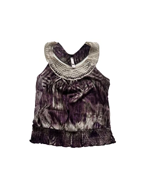 Xhilaration Cropped Women's Tank Top XS Knit Lace Summer Festival Beach Boho - Image 1 of 4