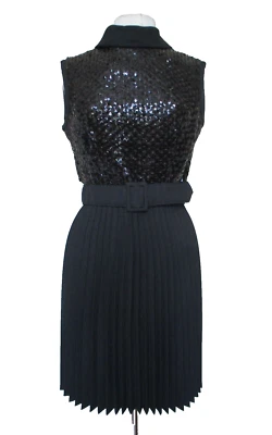 Vestido Vintage Parfait Originals M Mujer Negro Lentejuelas Top Falda Plisada Foto 1 de 4