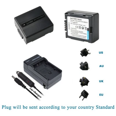 2X Batería + Cargador para PANASONIC VDR-M30PP VDR-M50PP VDR-M53PP VDR-M70PP Foto 1 de 4