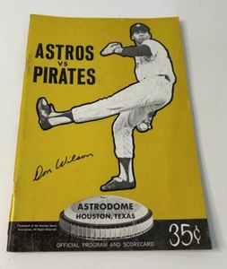 HOUSTON ASTROS vs PITTSBURGH PIRATES 1971 VTG BASEBALL PROGRAM ASTRODOME RARE - Picture 1 of 2