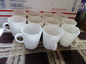 Vintage White Glass Cups 3 1/4" H Rim 2 3/4" Egg Nog / Punch bowl Unmarked - 11 - Picture 1 of 9
