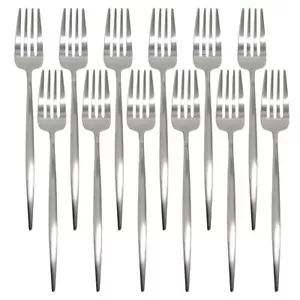 Cutipol Moon Dinner Fork 12pc Set Silver Matte StainlessSteel F/S from Japan New - Picture 1 of 5