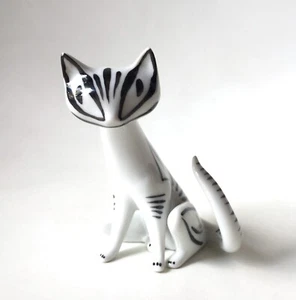 vintage Hollohaza Cat figurine Hungary 60S Rare! / Zsolnay - Picture 1 of 11