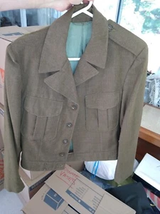VTG 1946 US ARMY OD Wool Field Jacket Sz 36L Technical Sergeant, Pre-Owned VG - Picture 1 of 4